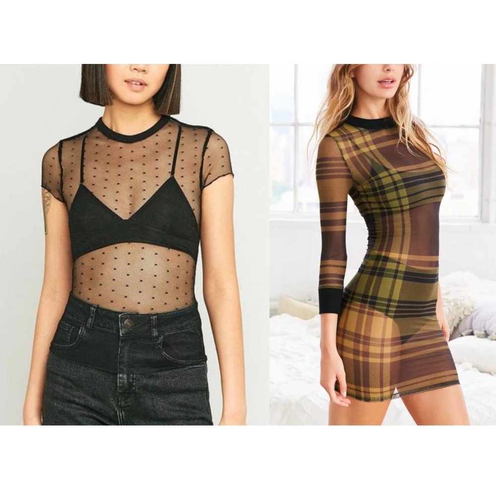 NWT BUNDLE 2 Urban Outfitters Sheer Top & Dress Set Size Small